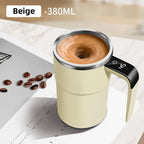 380ML Mini Electric Coffee Self Mixing Mug IP67 Waterproof Food Safe Coffee Mug USB Rechargeable Automatic Magnetic Cup for Tea & Coffee