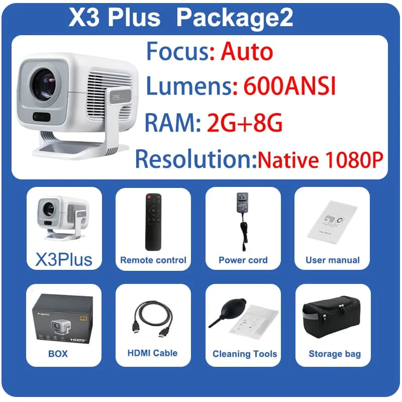 DITONG HY300 Plus Projector – Android 11, 300 ANSI, Dual WiFi, 4K Support