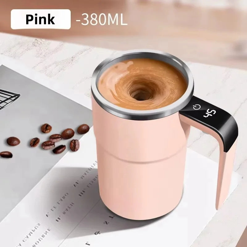 380ML Mini Electric Coffee Self Mixing Mug IP67 Waterproof Food Safe Coffee Mug USB Rechargeable Automatic Magnetic Cup for Tea & Coffee