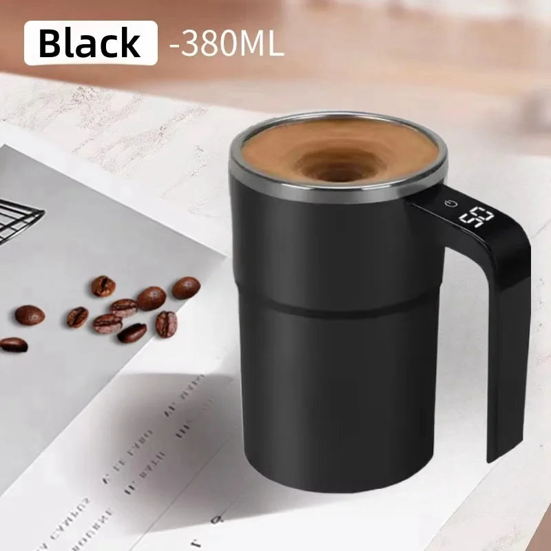 380ML Mini Electric Coffee Self Mixing Mug IP67 Waterproof Food Safe Coffee Mug USB Rechargeable Automatic Magnetic Cup for Tea & Coffee
