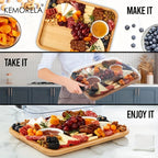 Portable Charcuterie Platter with Lid – Bamboo Cutting Board & Cheese Tray