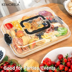Portable Charcuterie Platter with Lid – Bamboo Cutting Board & Cheese Tray