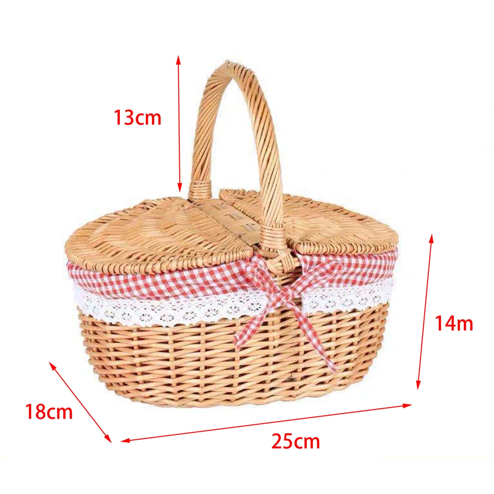 Wicker Picnic Basket – Handwoven with Washable Lining