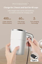 380ML Mini Electric Coffee Self Mixing Mug IP67 Waterproof Food Safe Coffee Mug USB Rechargeable Automatic Magnetic Cup for Tea & Coffee