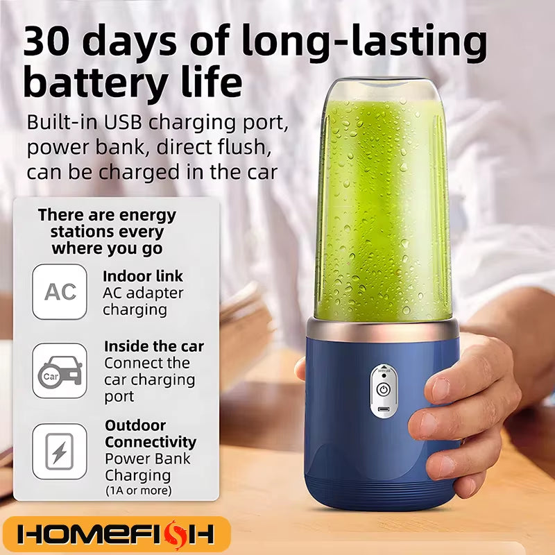 400ml Portable USB Rechargeable Mini Electric Juice Blender – Self-Stirring Cup