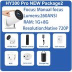 DITONG HY300 Plus Projector – Android 11, 300 ANSI, Dual WiFi, 4K Support