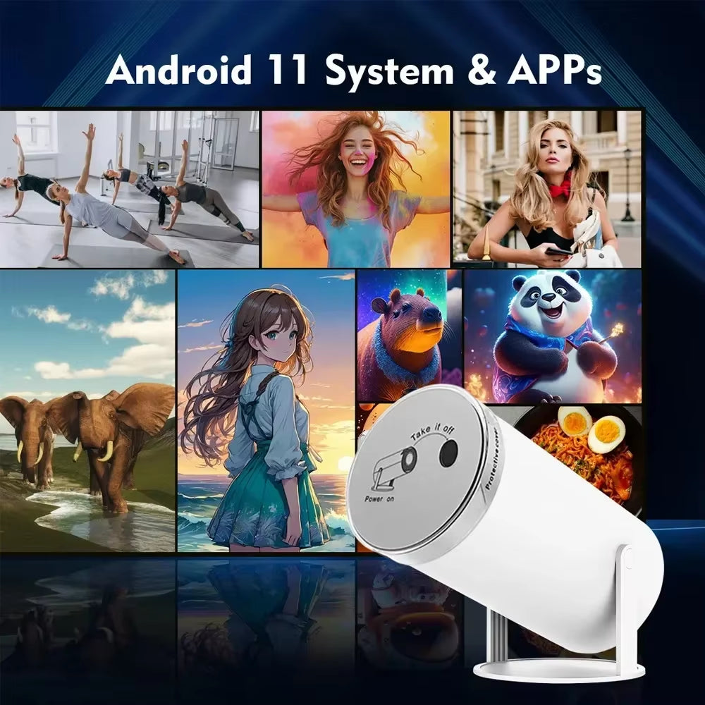 DITONG HY300 Plus Projector – Android 11, 300 ANSI, Dual WiFi, 4K Support
